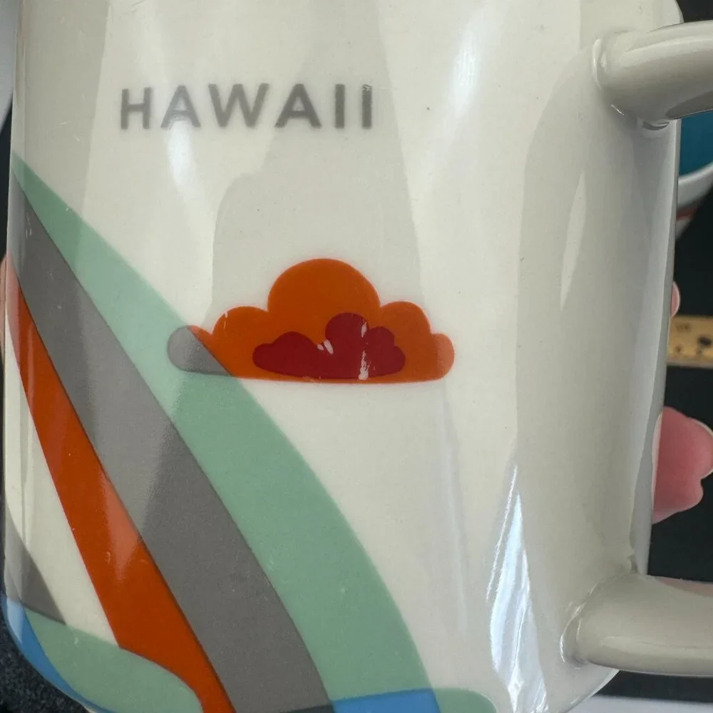 Set of 2 Starbucks You Are Here Collection Hawaii Mug Blue‎ Ceramic About 13 oz